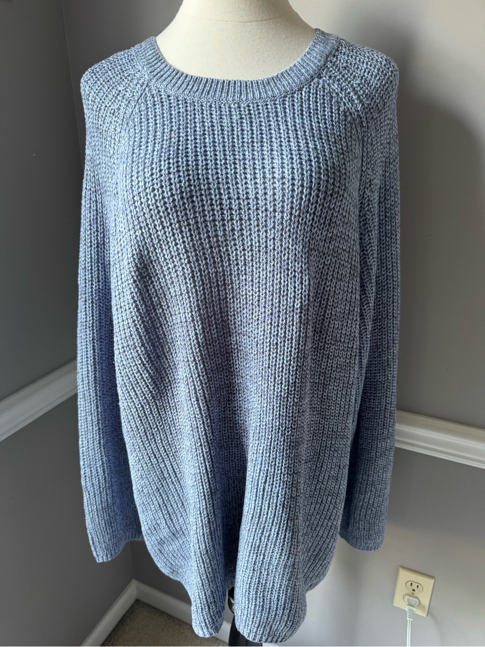 Cozy Crewneck Sweater in Light Blue - Classic Knit Pullover